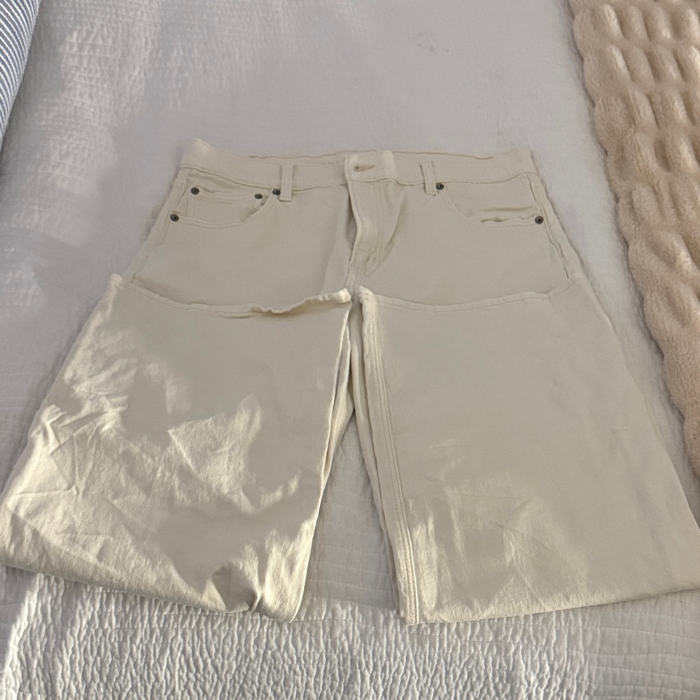 American Eagle Outfitters High Rise Cream Jeans